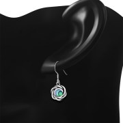 Abalone Silver Earrings, e367h